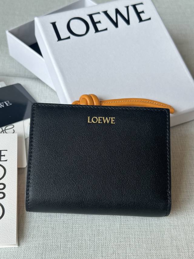 Original Leather Wallet Glossy Nappa Calfskin String-Knot Short Wallet Model X1