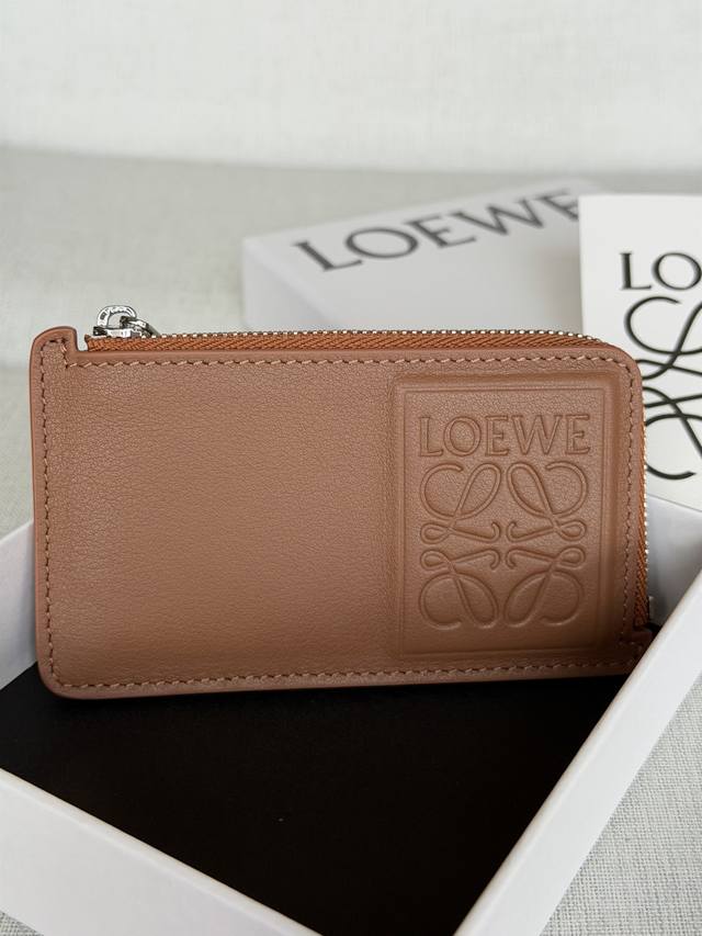 Original Leather 2025 Loewe Card Holder A04 Oak Brown Full Packaging Size 13-7.