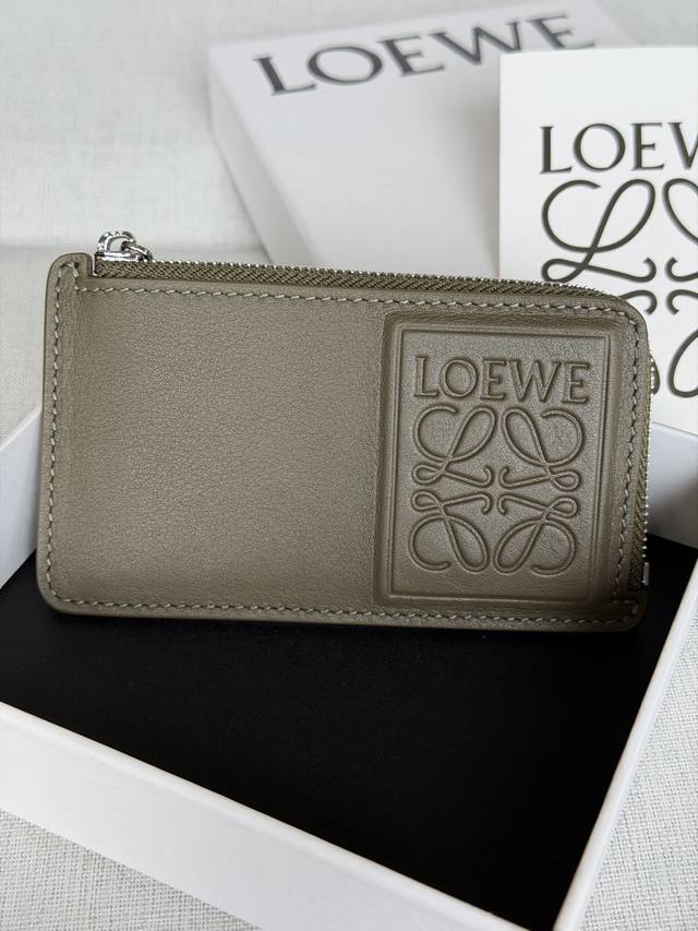 Original Leather 2025 Loewe Card Holder A04 Dark Khaki Green Full Packaging Siz