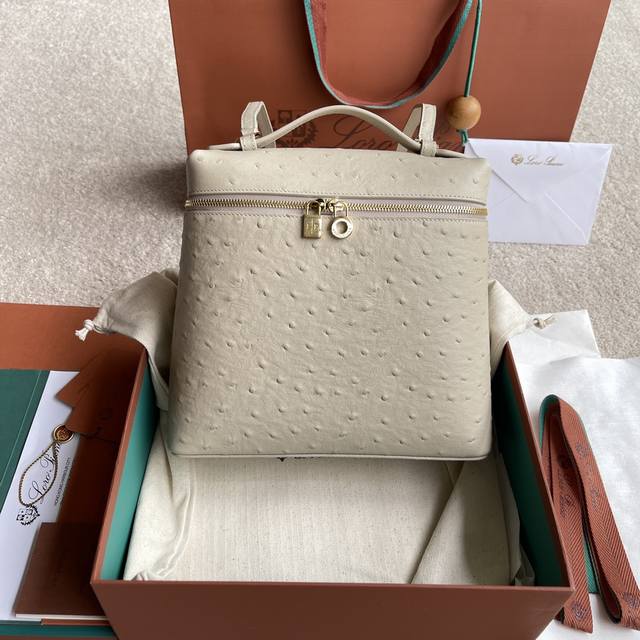 Special Price Extra Pocket Lp30 Ostrich Pattern Backpack#Light Stone Grey Import