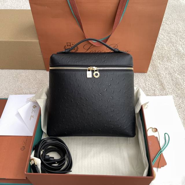 Special Price Extra Pocket Lp30 Ostrich Pattern Series#Black with Gold Buckle Im