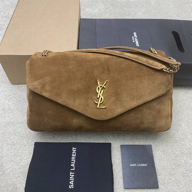 Original Leather Matte Brown Gold A new iconic Saint Laurent handbag, simple ye