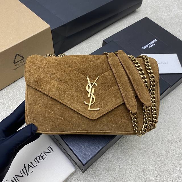 Original Leather Caramel Suede Antique Gold 2025 Early Spring New Loulou Small S