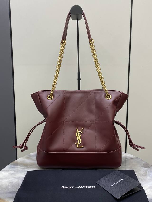 Original Leather Small Maroon Lambskin Antique Gold YSL New Small Jamie 4.3 Larg