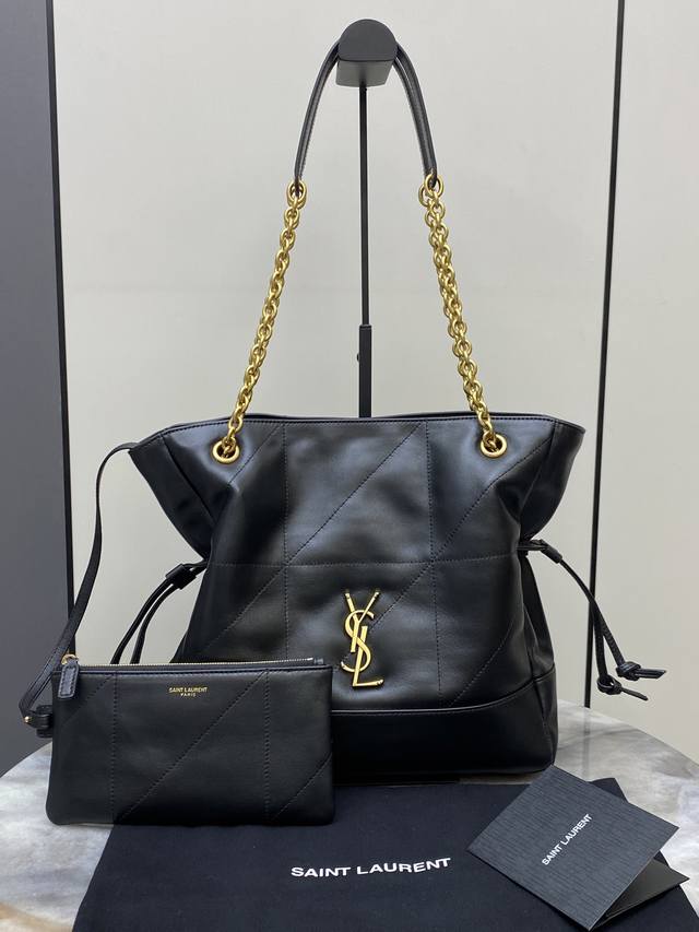 Original Leather Small Black Lambskin Antique Gold YSL New Small Jamie 4.3 Large