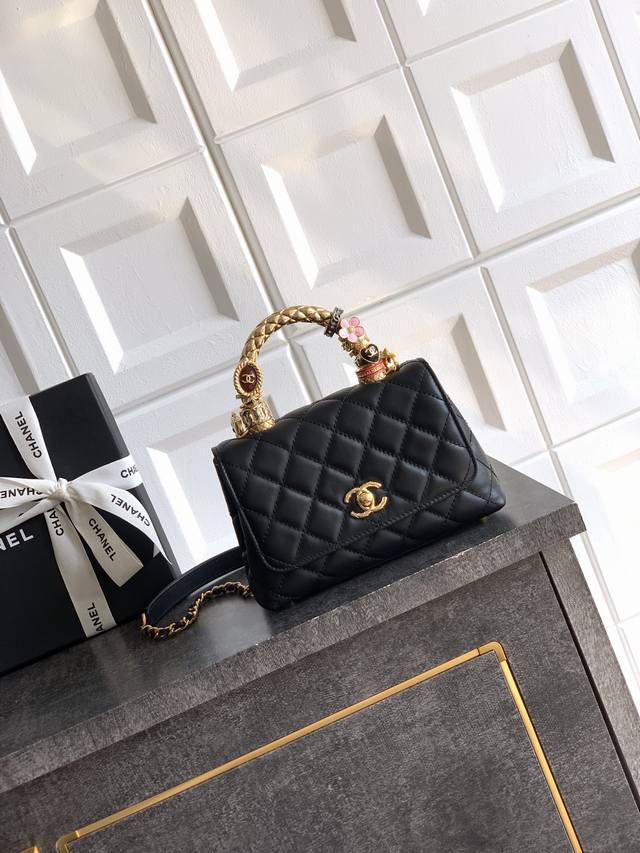 Top-tier original, latest small size 19cm gold ring bag with Ohanel 25K gold dia