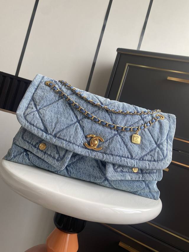 In Stock ~ Denim Chanel 25K Fall/Winter Limited Edition Shopping Bag - Exuding