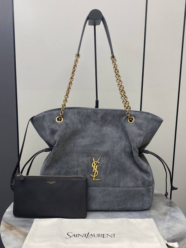 Original Leather Urban Grey Matte Antique Gold All YSL New Jamie 4.3 Large Pocho