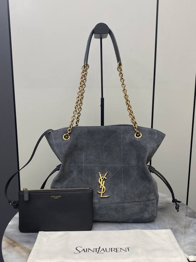 Original Leather Urban Grey Matte Antique Gold YSL New Small Jamie 4.3 Large Poc