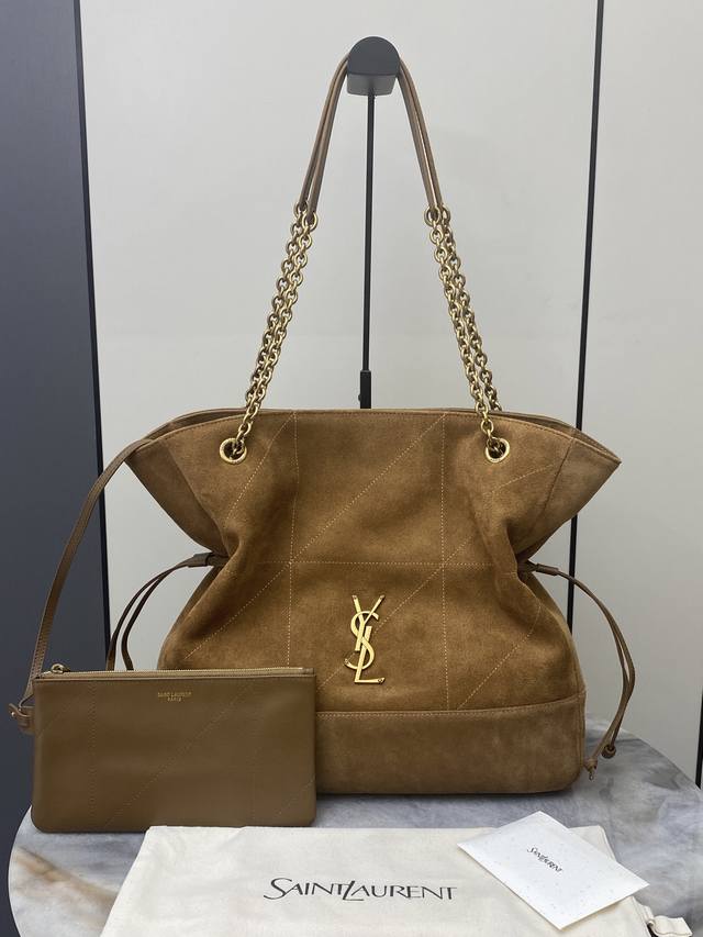 Original Leather Matte Caramel Antique Gold All YSL New Jamie 4.3 Large Pochon M