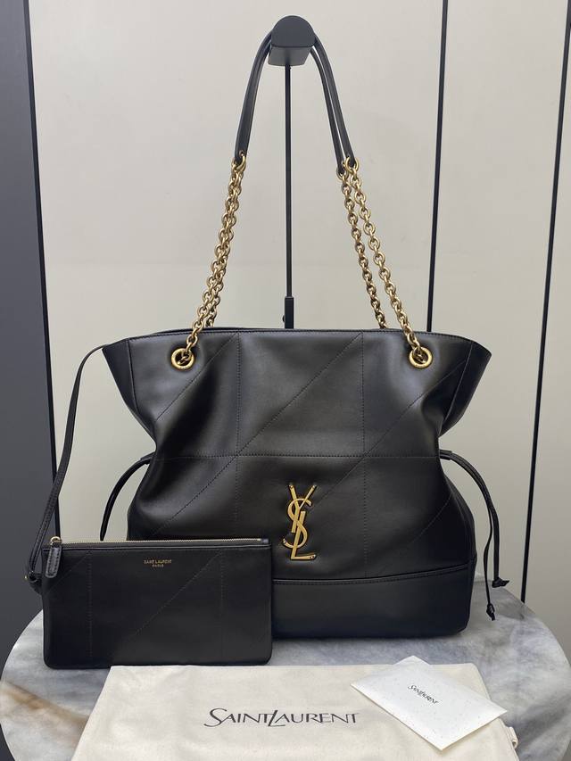 Original Leather Large Dark Brown Lambskin Gold Newly Upgraded YSL Jamie 4.3 Lar