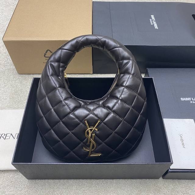 Original Leather Dark Brown Lambskin Gold Icare Baby Nappa Lambskin Handbag The