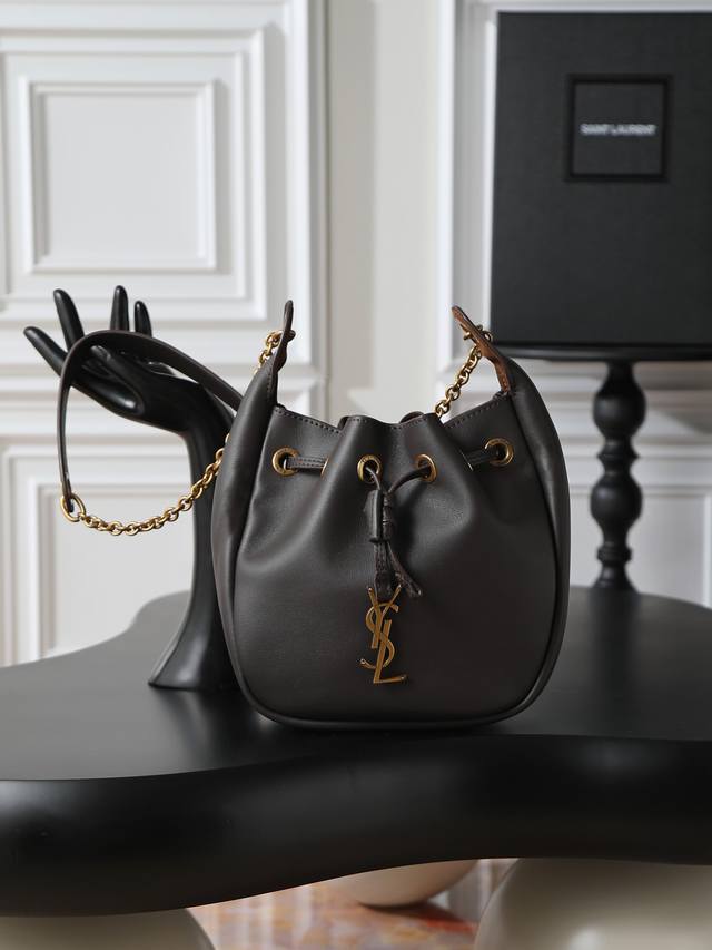 YSL New Deerskin Bucket Bag A minimalist style brimming with sophistication, and