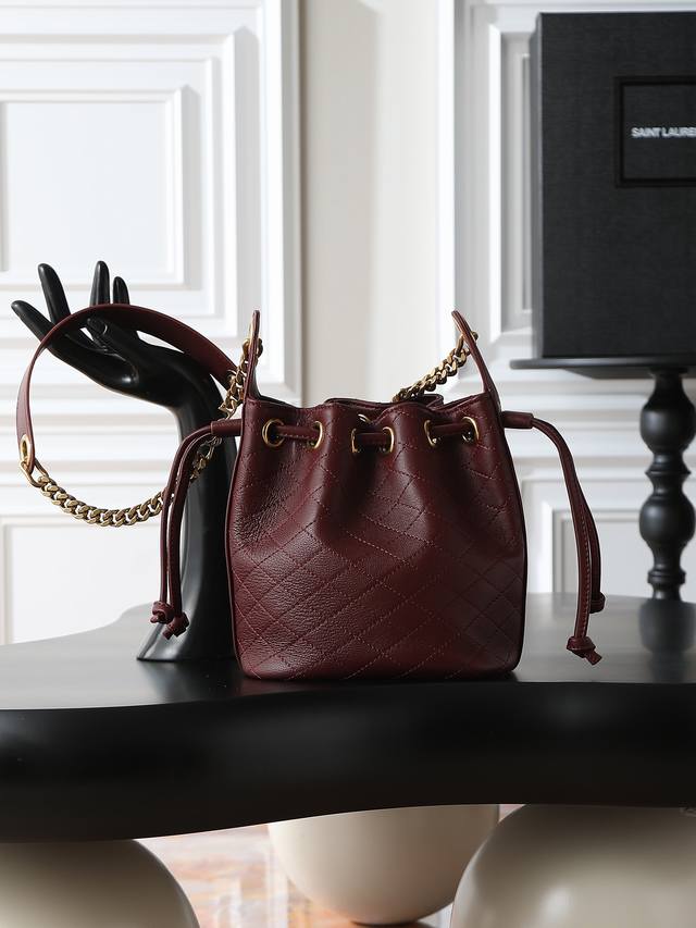 YSL New Mini Bucket Bag From Saint Laurent Le Cassandre Lambskin Leather Bucket