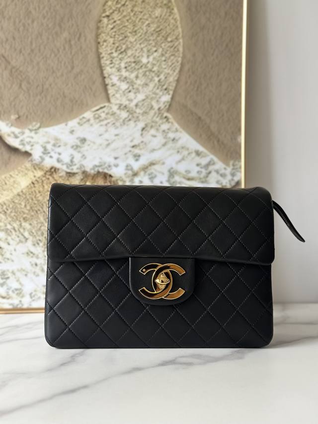 Chanel Vintage Victoria Beckham Backpack, Limited Edition, Lambskin Black. This