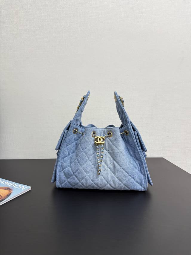 In Stock 25A Bucket Drawstring Bag! Light Blue Denim A new cutie added to the C
