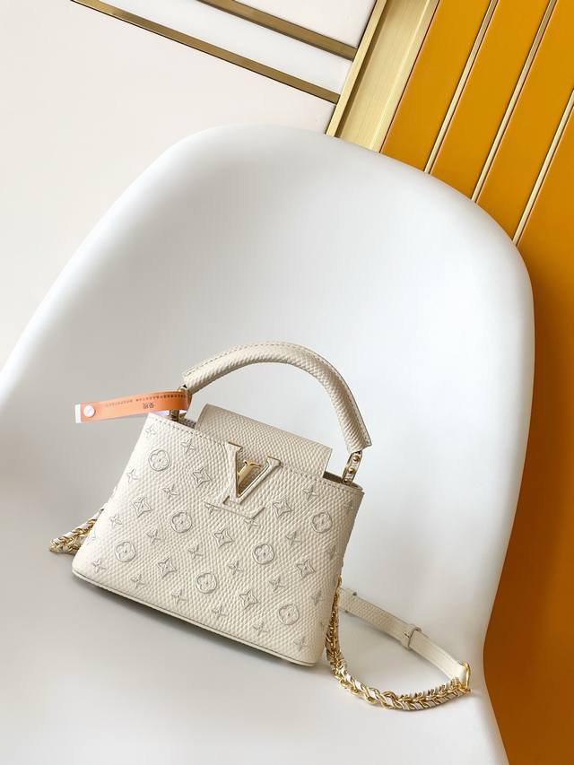 Top-tier original M48865 N86168 Lizard-patterned Capucinesbb handbag exquisitely