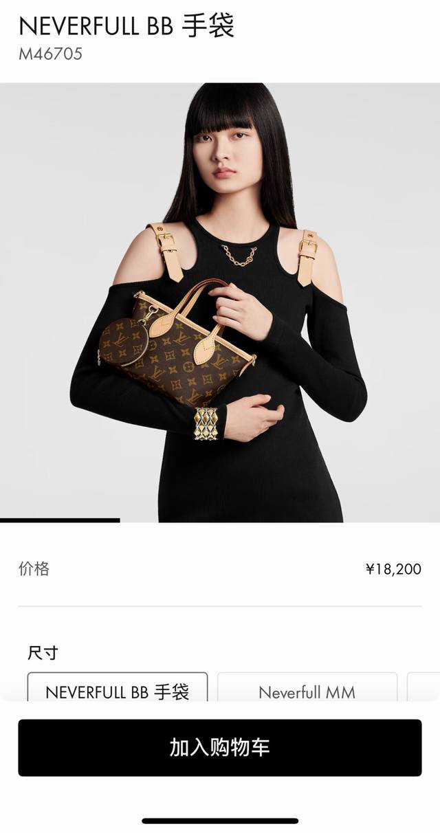 M46705 Top-Tier Original Leather Shoulder Strap This Neverfull BB handbag combin