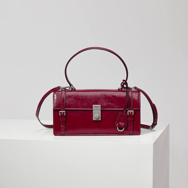 Premium Original 25Ss Spring/Summer New Pen Holder Bag 1Bn026 Amaranth Red Smal