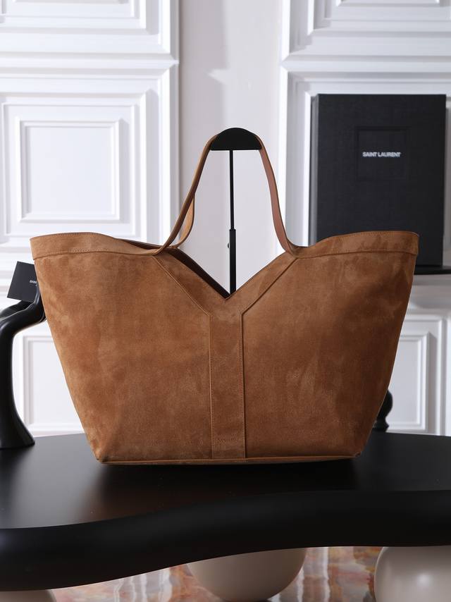 Earthy Yellow Matte Suede Bag 24Ss New Shopping Bag A unique fusion of art and