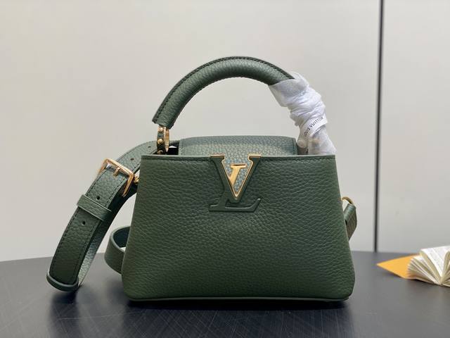 Factory Price p Top-Tier Original M24545 Dark Green Full Leather Capucines Mini
