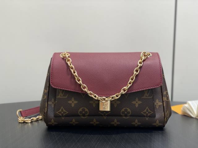 Factory Price p Top-Tier Original M27067 Monogram Purple-Red Chain Flap Envelope