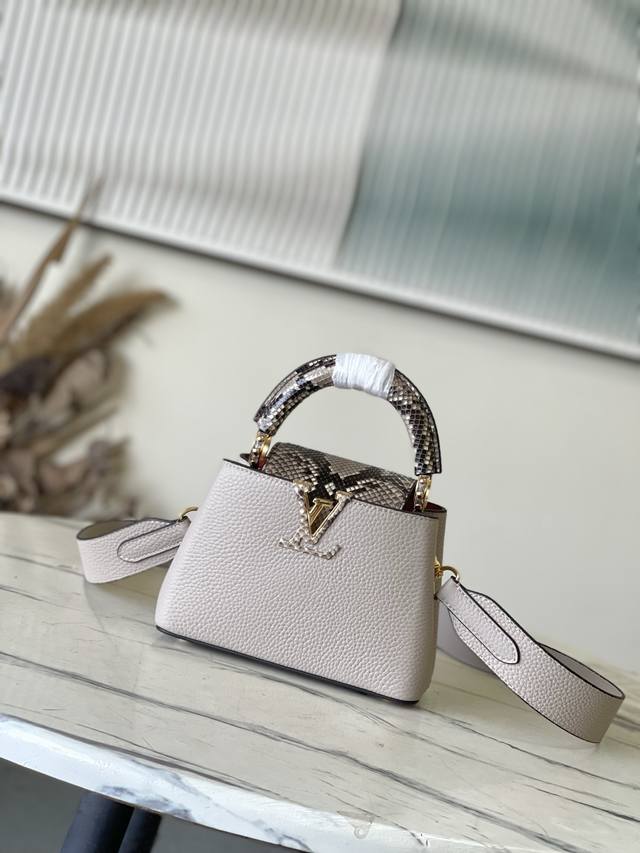 Factory Price p Premium Original Leather N48865 This grey snakeskin mini bag fe