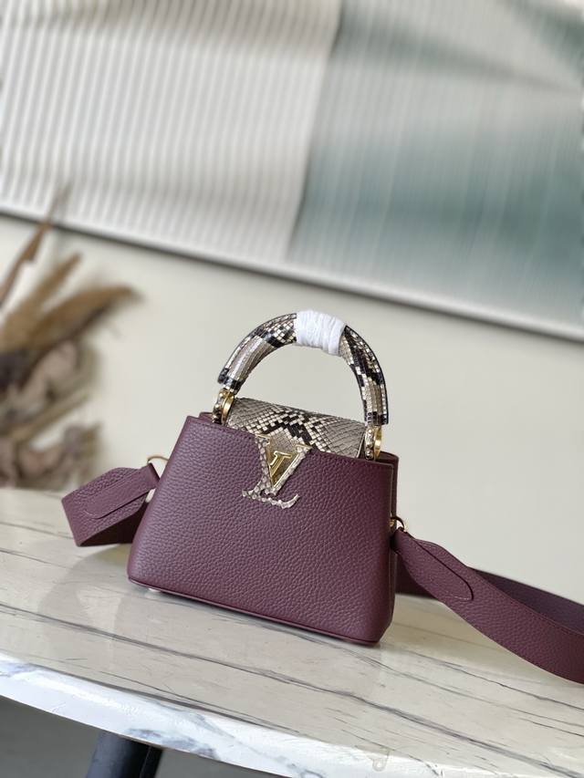 Factory Price p Premium Original Leather N82067 This purple snakeskin mini bag