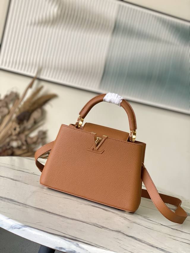 Factory Price p Premium Original Leather M25089 Brown Small Capucines Handbag.
