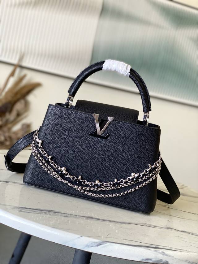 Factory Price p Premium Original Leather M6351 M48865 Black and Silver Infinity