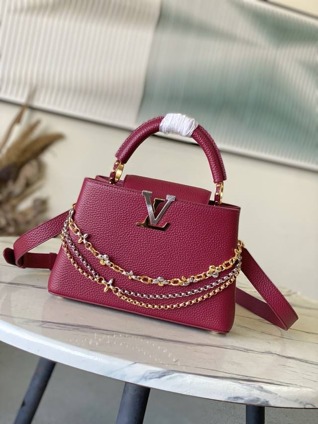 Factory Price p Premium Original Leather M27034 M48865 Burgundy Infinity Chain