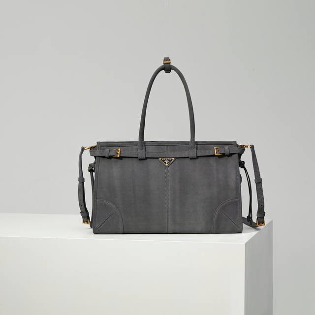 Premium Original Lussolf Suede 1Ba433 Gray Matte Brown Medium This handbag/cros