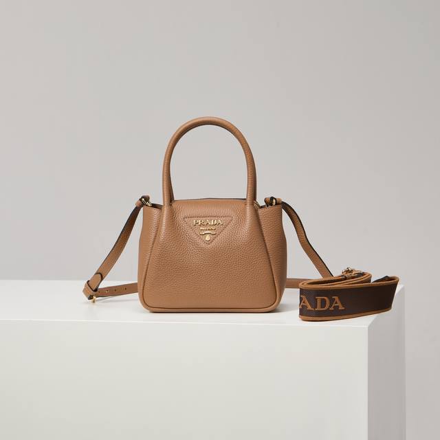 Premium Original Factory New Mini Shoulder Bag 1Ba362 Caramel Color with Double