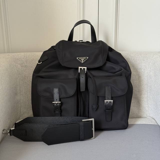 New Re-Nylon Backpack 2Vz110 Glossy Shoulder Strap This Re-Nylon backpack featur