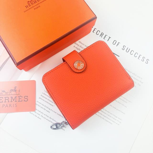 Hermes New Arrivals Silk'In Togo Women's Medium Wallet in Barenia Calfskin 6 car
