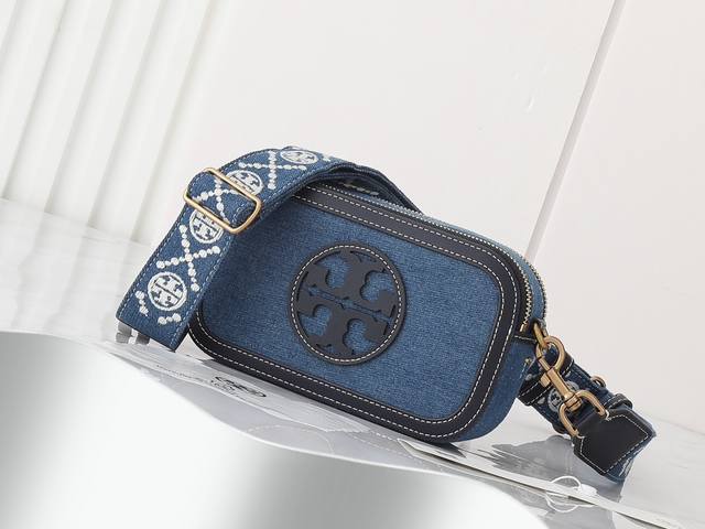 Original quality Tory Burch new denim camera bag, Miller shoulder/crossbody bag
