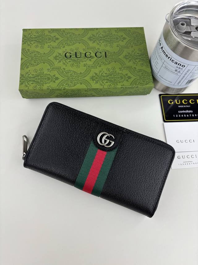 Guccl official website synchronized new arrival! Ophidia series zip wallet, made