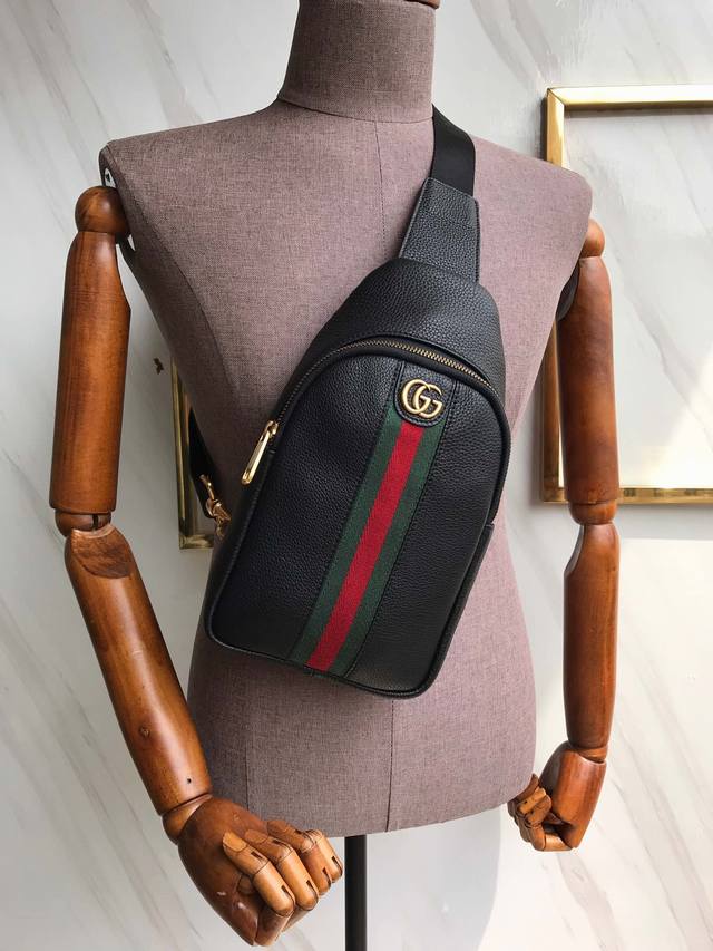 Sold-out Gucci G brand new hot-selling chest bag - Classic red and green stripe