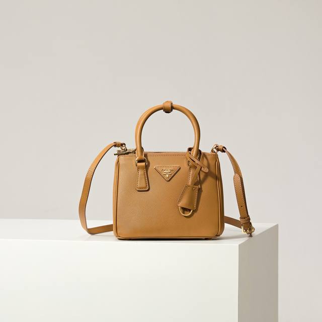 Premium Original Mini Killer 1Ba906 Caramel. This Galleria handbag is crafted f