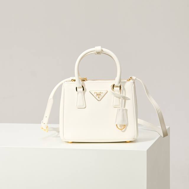 Premium Original Mini Killer 1Ba906 White. This Galleria handbag is crafted fro