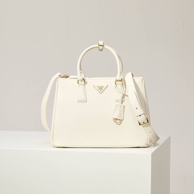 Premium Original Model: 1Ba274 New White Plain Leather Saffiano Bag, Original Q