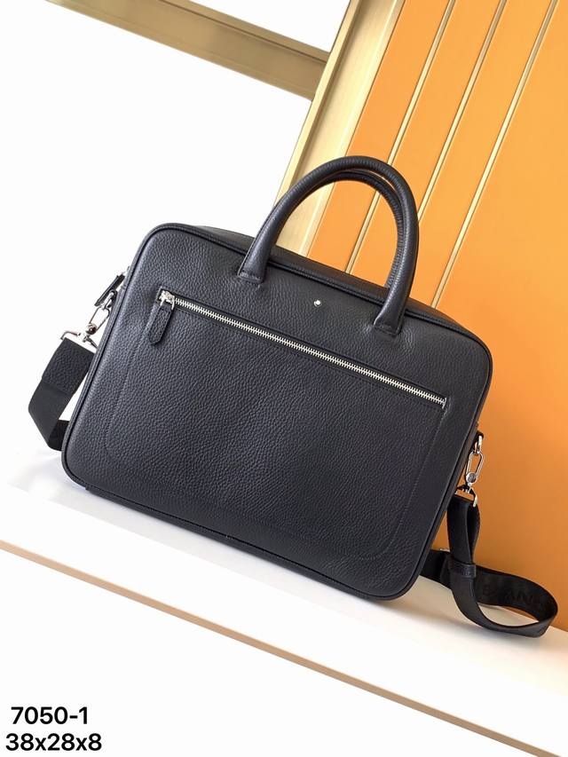 Briefcase Model: 7050-1# Top-quality original Montblanc Italian natural calfski