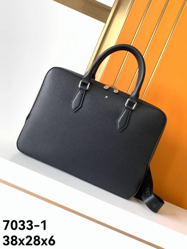 Model: 7033-1# Black ivory-textured top-grain cowhide leather #Top-quality orig