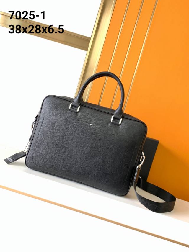 Briefcase Model: 7025-1# Top-quality original Montblanc Italian natural calfski