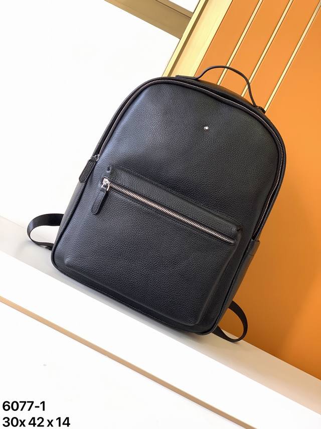 Backpack Model: 6077-1# Top-quality original Montblanc Italian natural calfskin