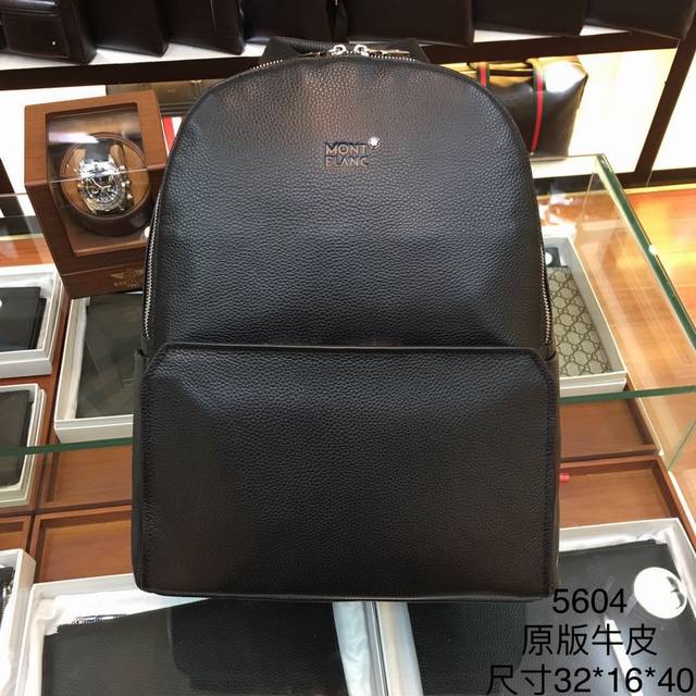 Model: 5604# Top-quality original Montblanc Italian natural calfskin backpack,