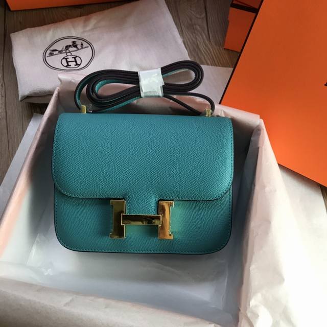 Factory price p Comes with gift box, Constance leather, 19cm, imported Epsom le