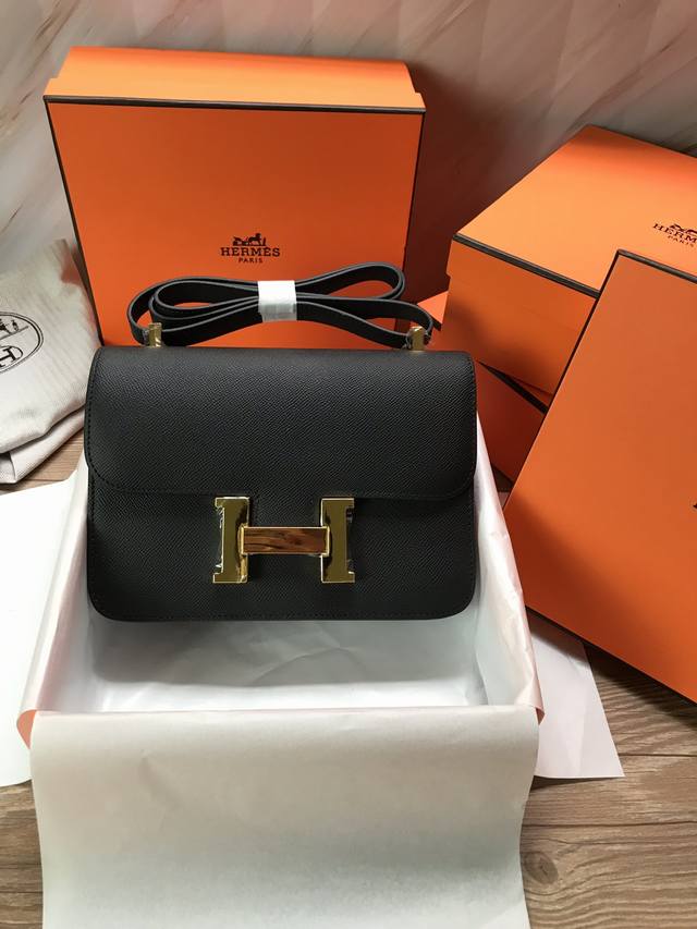 Comes with a gift box, Constance 23cm, imported Epsom leather with gold and sil