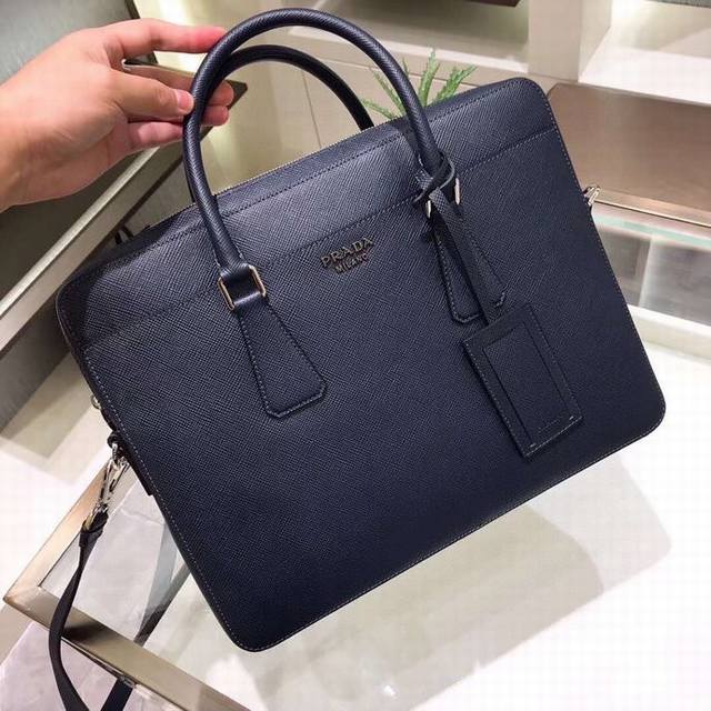 New Arrival, Original Leather Prada Briefcase 0367. Features a brand new logo, I