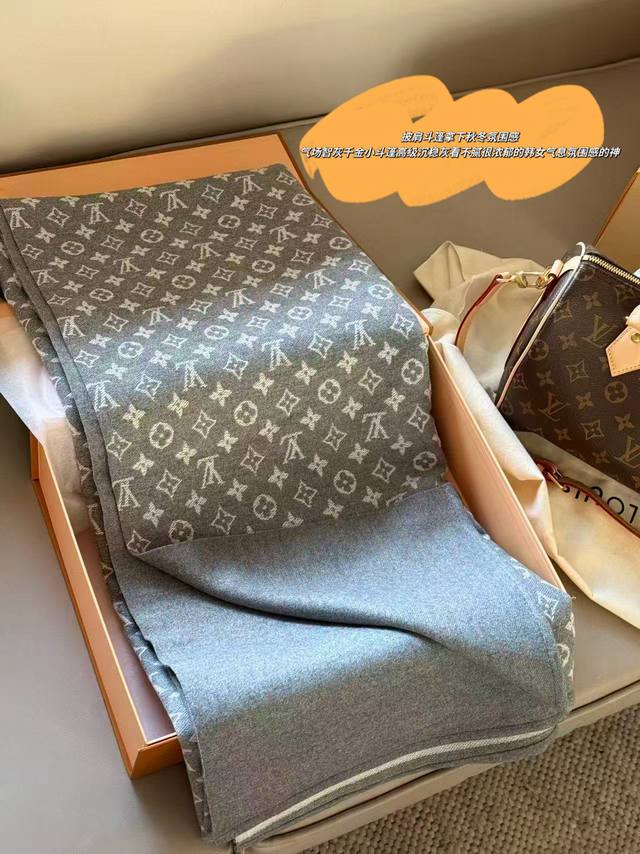 Comes with box L's double-sided jacquard shawl/cape Super practical! 00Td Shawl